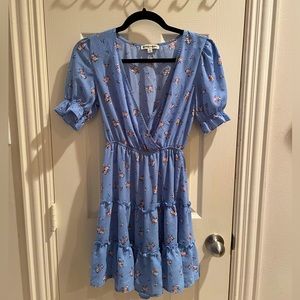 Small blue dress floral pattern